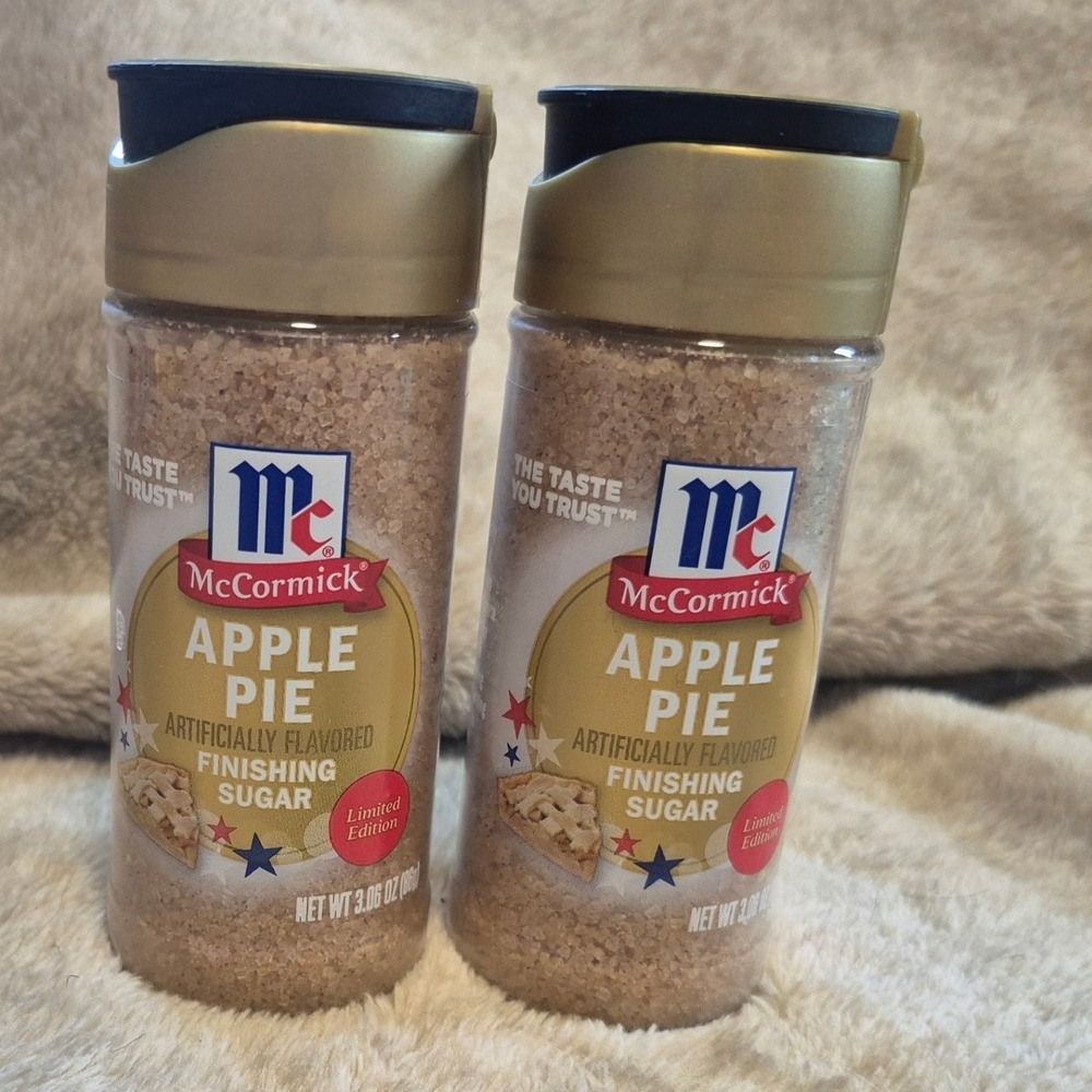 2 Pack McCormick Apple Pie Finishing Sugar Limited Edition Seasonal 3.06 oz Each